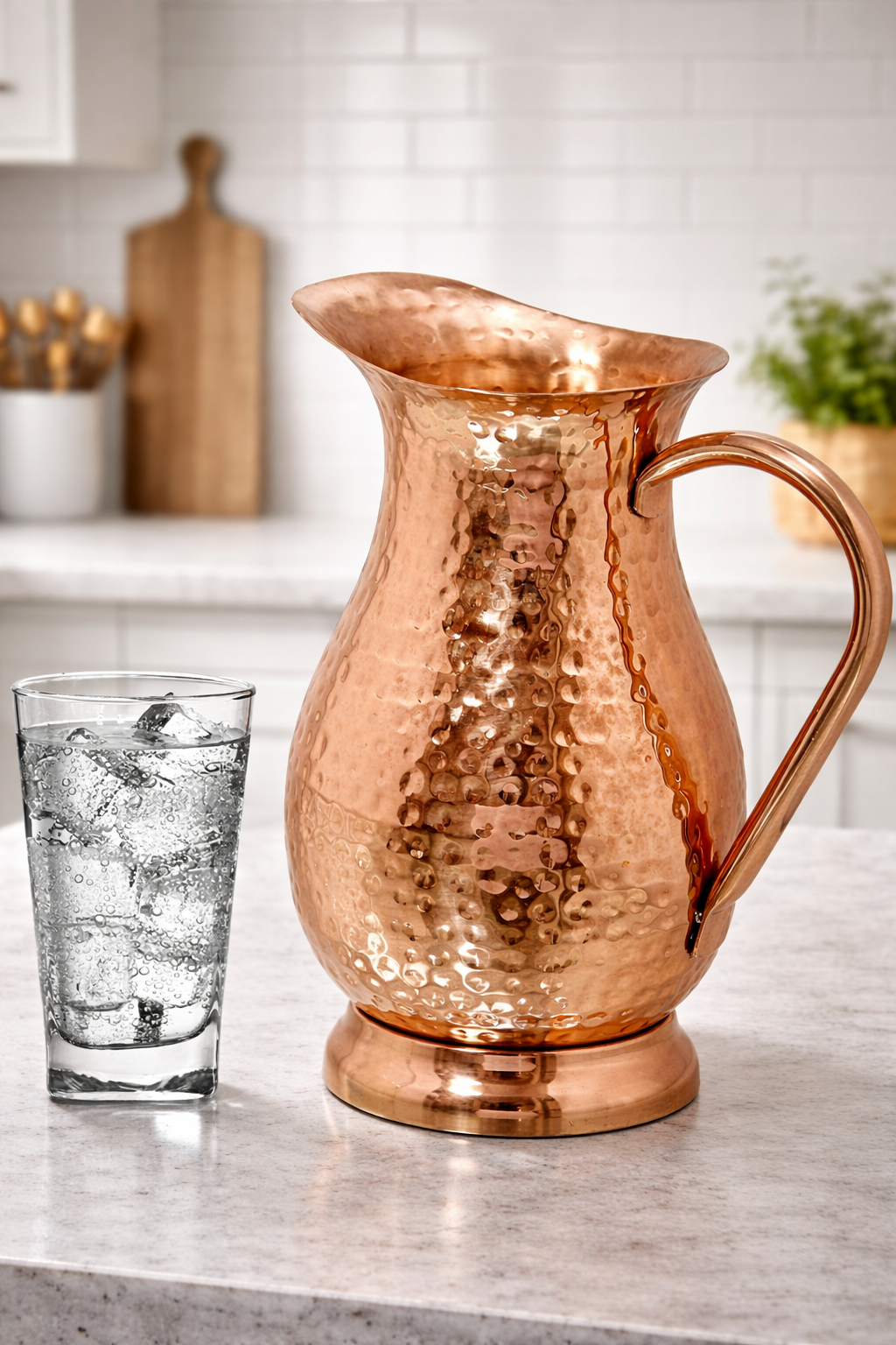 Premium Hammered Copper Water Jug