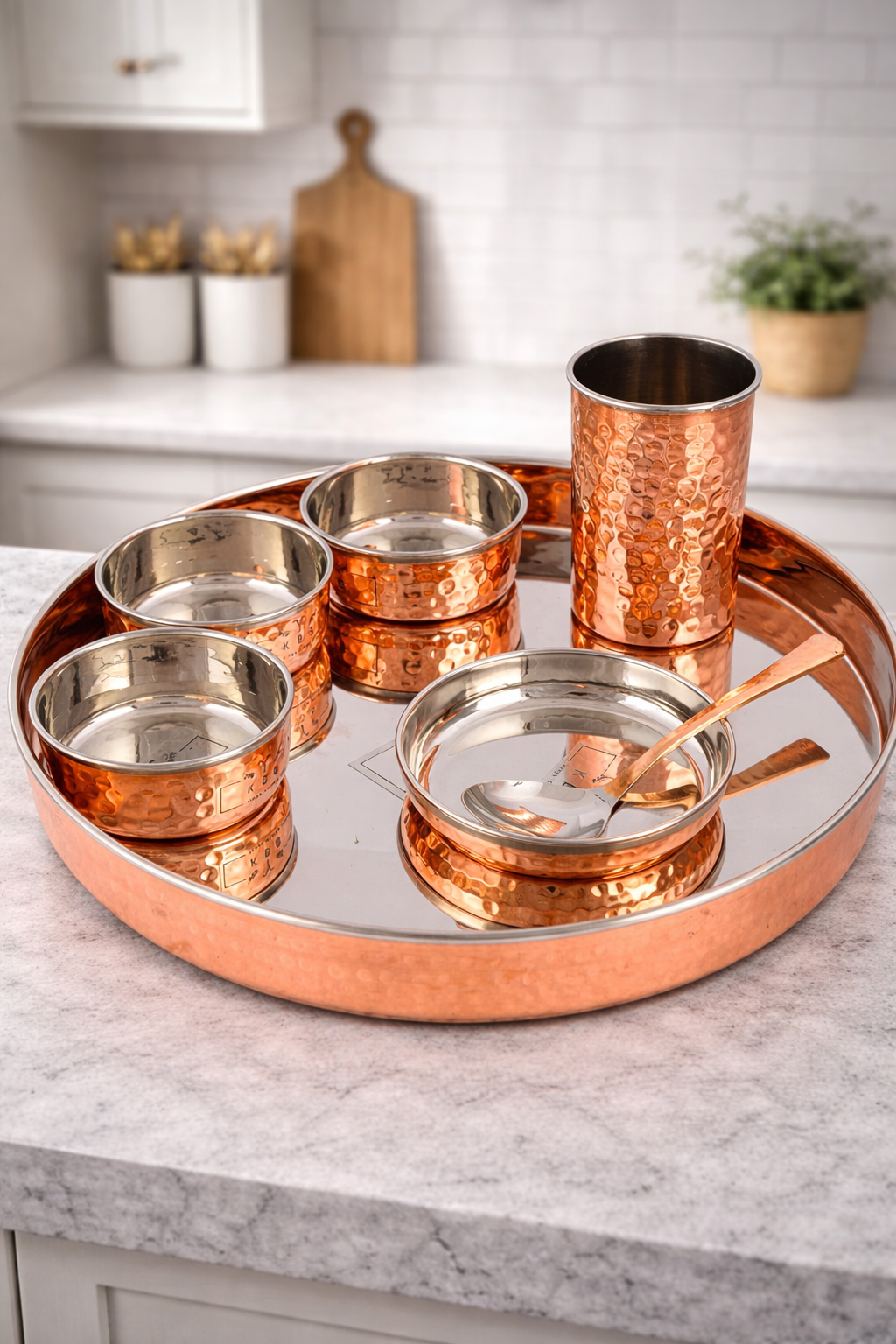 Premium Copper Serving Tray Set